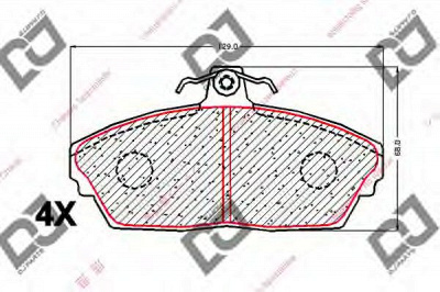 DJ PARTS bp2019 -  Комплект тормозных колодок, дисковый тормоз